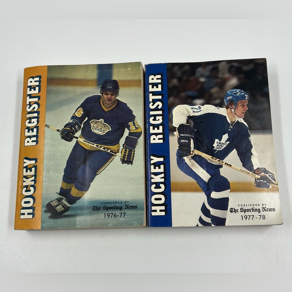 Vintage 1977 The Sporting News Hockey Register Official NHL Paperback Book Lot